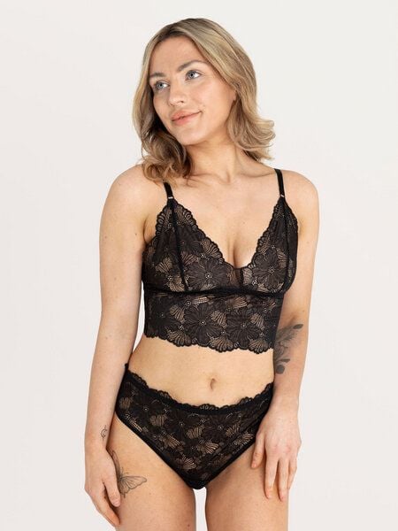 erlich textil Classy Lace Bralette, bügelloses Bustier mit Spitze aus weichem recyceltem Polyamid, made in Europe von erlich textil