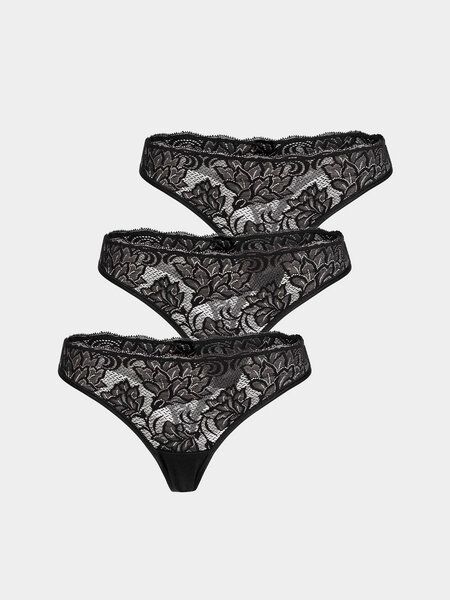 erlich textil Emilia im 3er Pack String mit Spitze aus Q-Nova, made in Europe von erlich textil