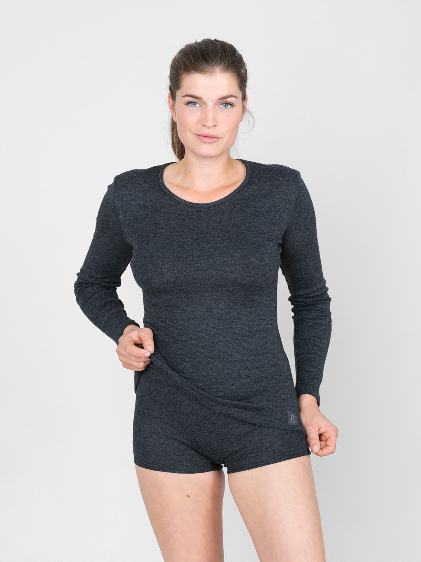 erlich textil Fine für Frauen aus Baumwolle (aus kontrolliert biologischem Anbau) in schwarz-melange von erlich textil