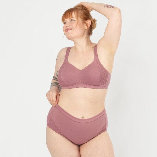 erlich textil Henriette bügelloser BH mit Spitze aus Bio-Baumwolle, made in Europe von erlich textil