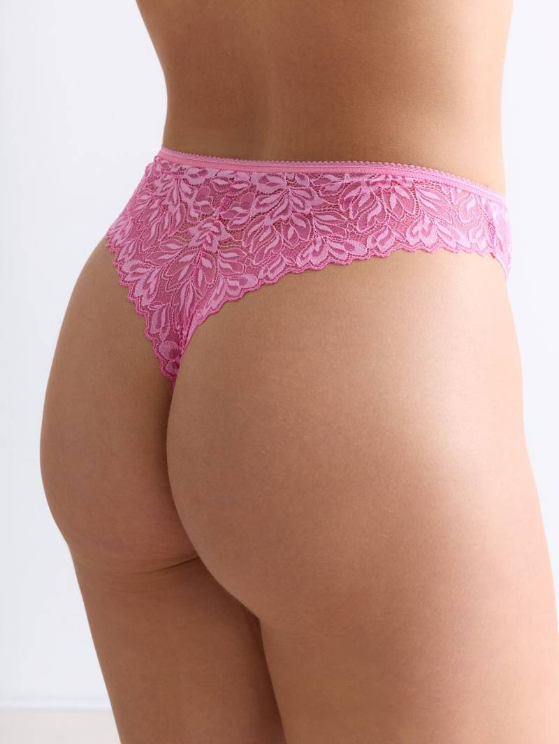 erlich textil Iconic Lace High Waist Brazil String für Frauen aus Polyamid (teilw. abbaubar) in bubblegum von erlich textil