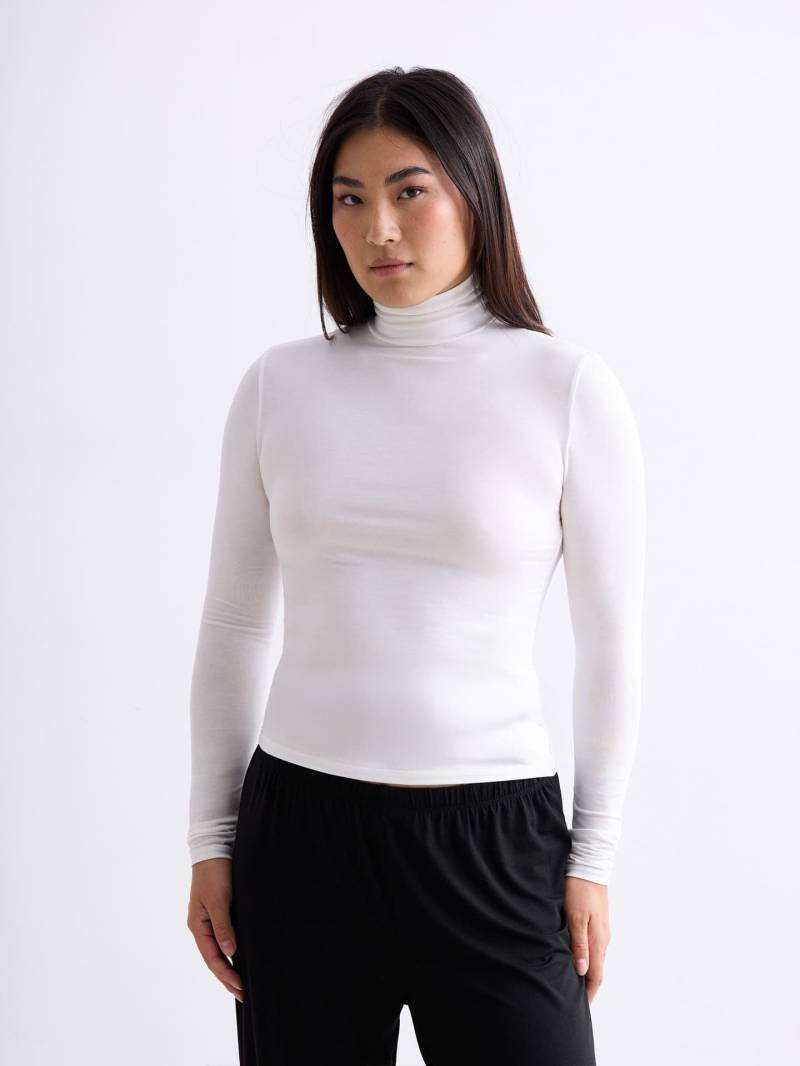 erlich textil Light Touch Rollkragen Langarmshirt für Frauen aus TENCEL™ Lyocell in ecru von erlich textil