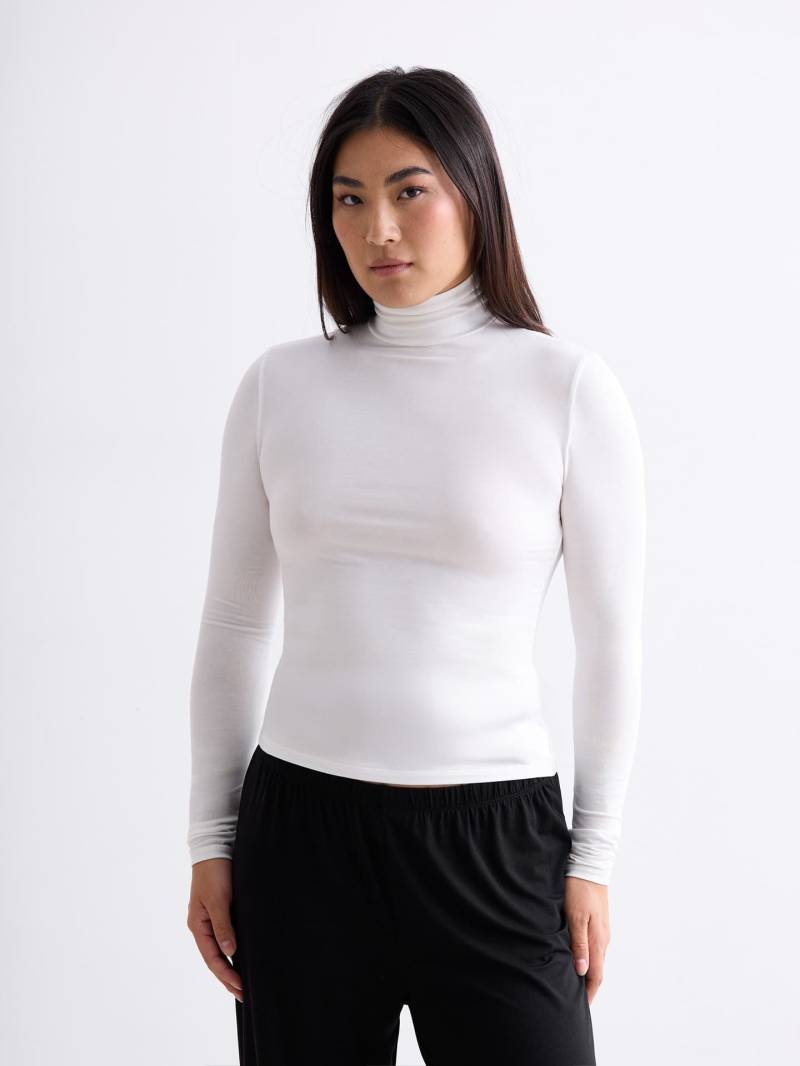 erlich textil Light Touch Rollkragen Langarmshirt für Frauen aus TENCEL™ Lyocell in ecru von erlich textil