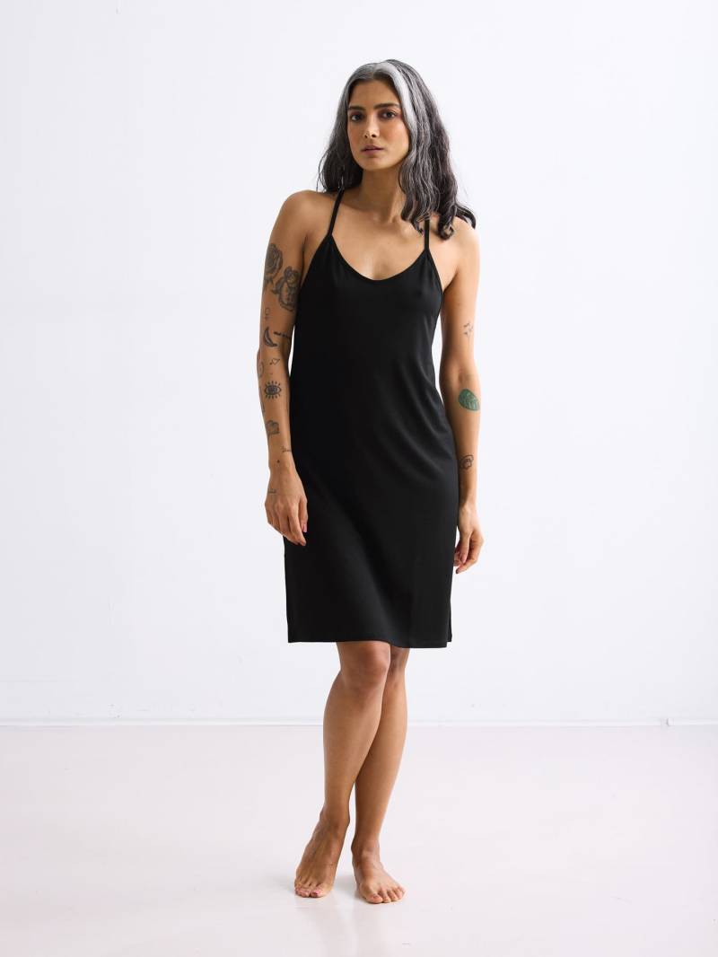 erlich textil Light Touch Trägernachthemd für Frauen aus TENCEL™ Lyocell in schwarz von erlich textil