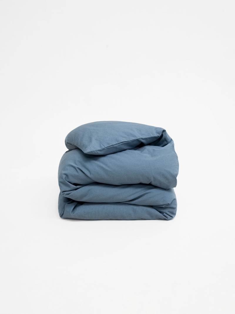 erlich textil Madita Bettdeckenbezug für Unisex aus Leinen + Baumwolle (aus kontrolliert biologischem Anbau)  in taubenblau von erlich textil