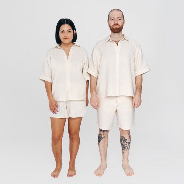 erlich textil Simply Cotton kurzarm Mousseline Nachthemd aus Bio-Baumwolle, made in Europe von erlich textil