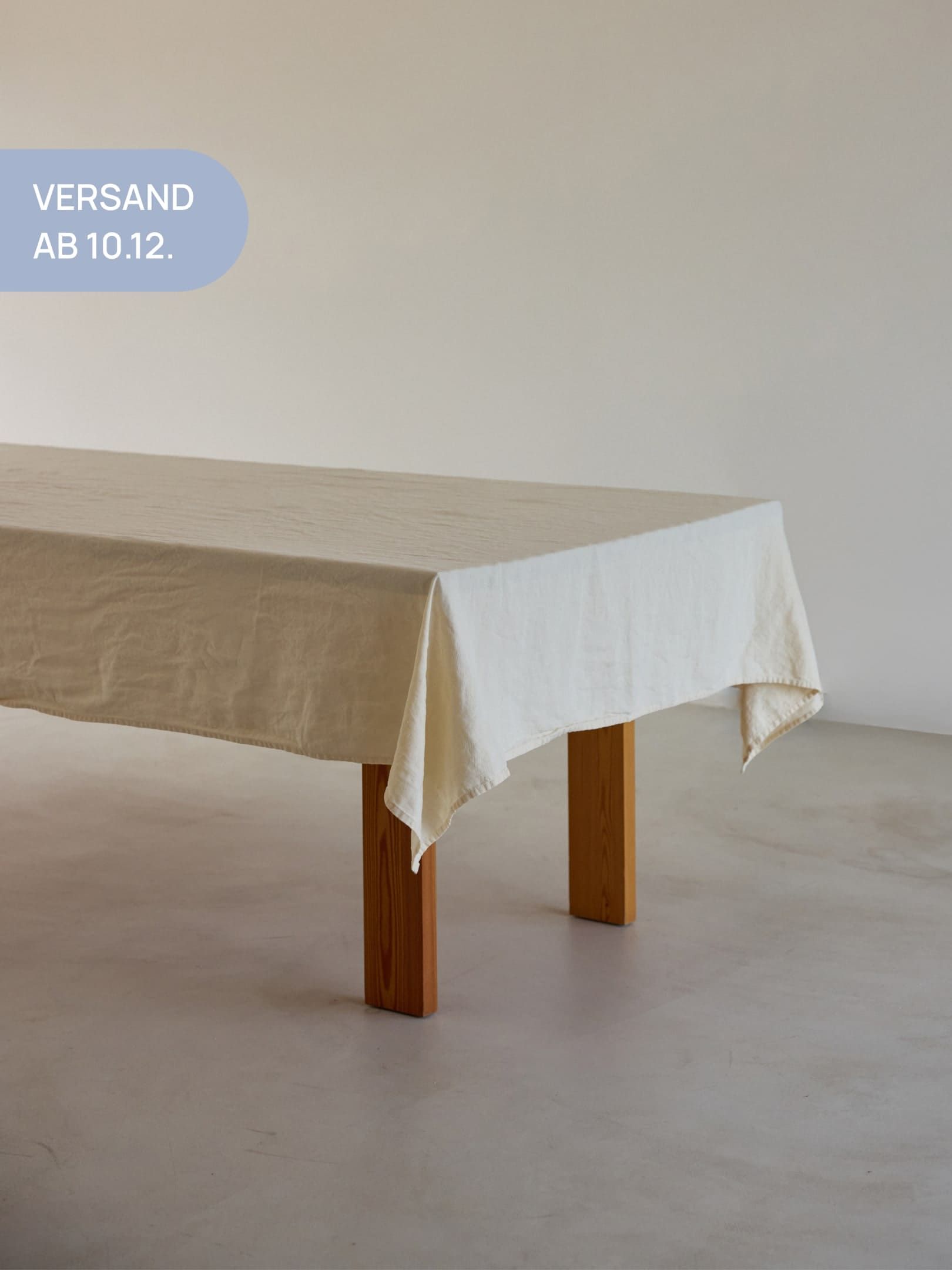 erlich textil onomao x erlich textil Tischdecke für Unisex aus Leinen + Baumwolle (aus kontrolliert biologischem Anbau)  in natur von erlich textil