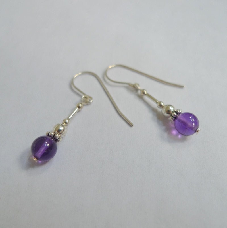 Amethyst Sterling Silber Ohrringe, Februar Geburtsstein von eronel