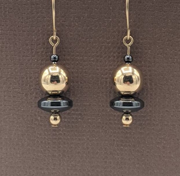 Vergoldete Hämatit Ohrringe, Minimalist Style von eronel