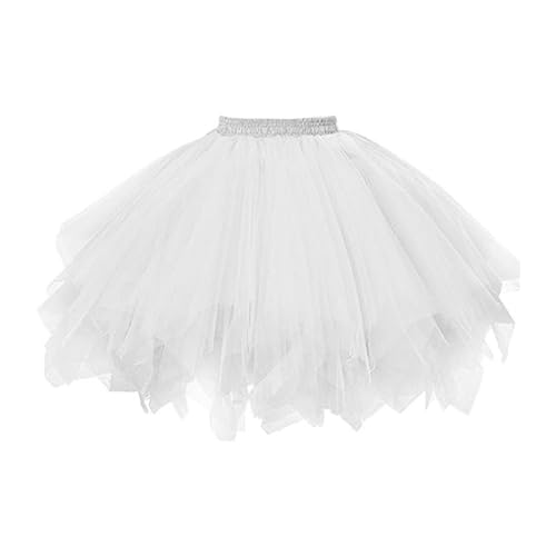 Damen Karneval Kostüm Tüllrock 50er Tütü Rock Kurz Ballett Unterrock Crinoline Petticoat Tutu Klassisch Dance Party Tanzkleidung Ballettkleidung von errcom