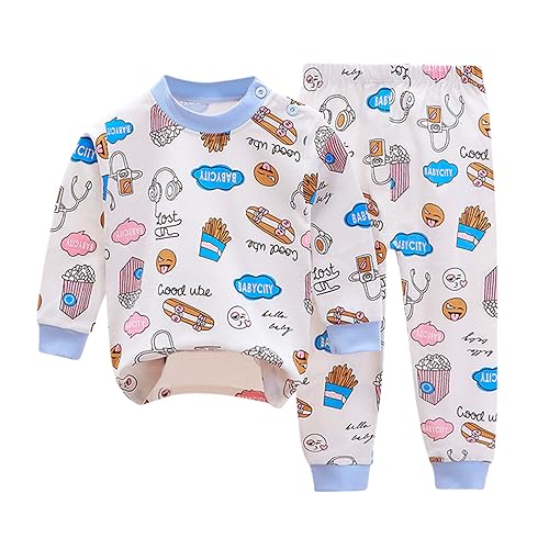 Jungen Schlafanzug Langarm Herbst Winter Kinder Nachtwäsche Zweiteiliger Baumwolle Schlafanzug Dinosaurier Giraffe Shark Tiger Bagger Rakete 1-7 Jahre von errcom