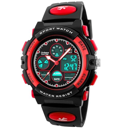 errcom Kinderuhr Jungen Mädchen Digitaluhren, Kinder Sport 5 ATM wasserdicht Digital Uhren mit Alarm/Timer/EL Licht, Blau Kinderuhren Outdoor Armbanduhr für Jugendliche Jungen Mädchen von errcom