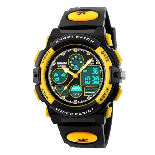 errcom Kinderuhr Jungen Mädchen Digitaluhren, Kinder Sport 5 ATM wasserdicht Digital Uhren mit Alarm/Timer/EL Licht, Blau Kinderuhren Outdoor Armbanduhr für Jugendliche Jungen Mädchen von errcom