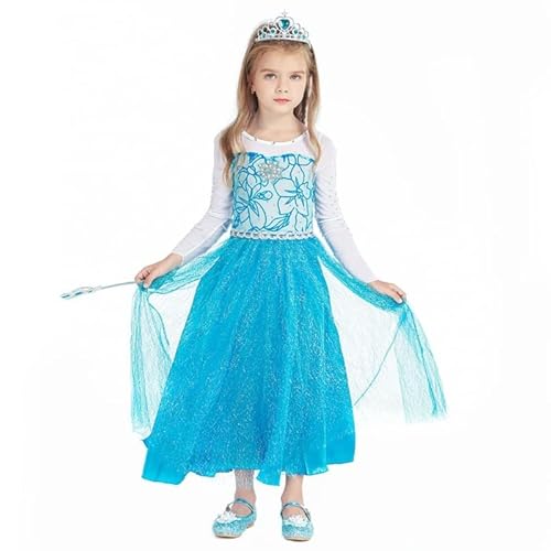 errcom Kostüm Kinder Mädchen, Kinder Prinzessin Kleid für Weihnachten Karneval Halloween Rollenspiel Langarm Verkleidung Party Kostüm von errcom