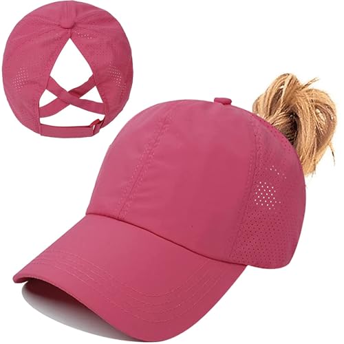 errcom Pferdeschwanz Baseballkappe Damen Sommer Einstellbare Schnell trocknende Masche Atmungsaktiv Baseballmütze Unisex Criss Cross Hüte Sport Mütze errcom Pferdeschwanz Baseballkappe Damen Sommer Einstellbare Schnell trocknende Masche Atmungsaktiv Baseballmütze Unisex Criss Cross Hüte Sport Mütze von errcom