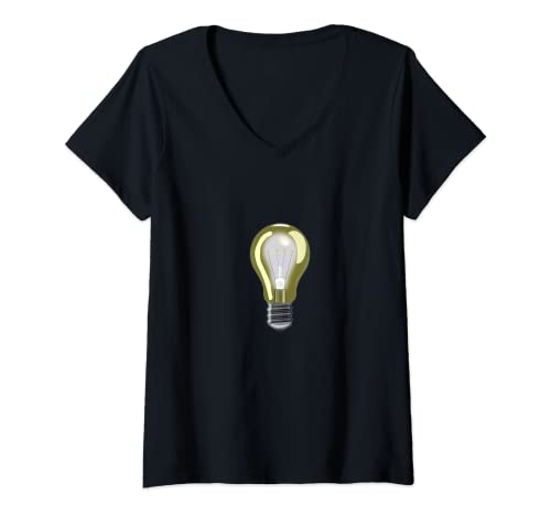 Damen Glühbirne T-Shirt mit V-Ausschnitt von es designs