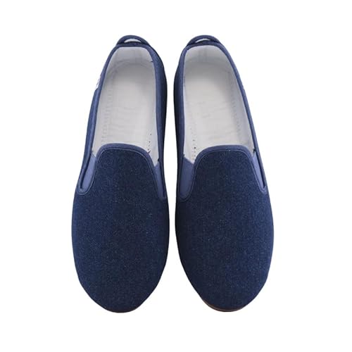 escoolers Kung-Fu Sneaker aus Leinen und Verschluss mit Gummizug, leicht und bequem, mit flexibler Gummisohle, hergestellt in Spanien., Jeans, 47 EU von escoolers