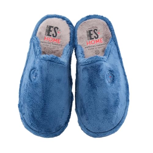 escoolers Modelle Gavin und Biescas - Hausschuhe für Damen und Herren mit spezieller Parkettsohle - Made in Spain, Gavin Indigograu, 40 EU von escoolers