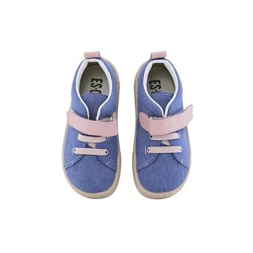 escoolers Umweltfreundliche Canvas-Schuhe für Jungen und Mädchen mit lustigen Designs – hergestellt in Spanien., Denim, Rosa, 34 EU von escoolers