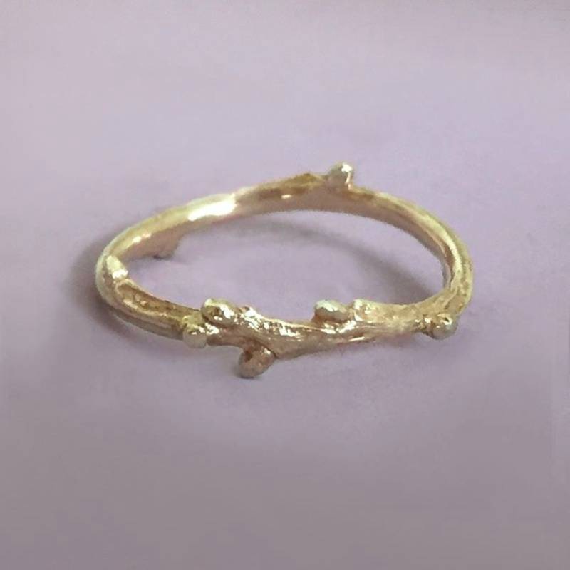 14K Gelbgold Zweig Ehering Live Oak Zweigband von esdesigns