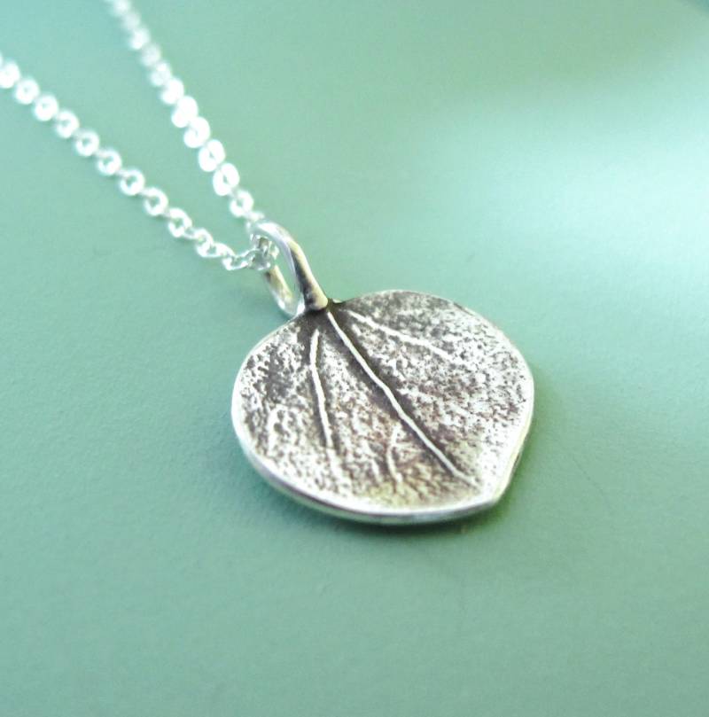 Espenblatt-Halskette Naturschmuck von esdesigns