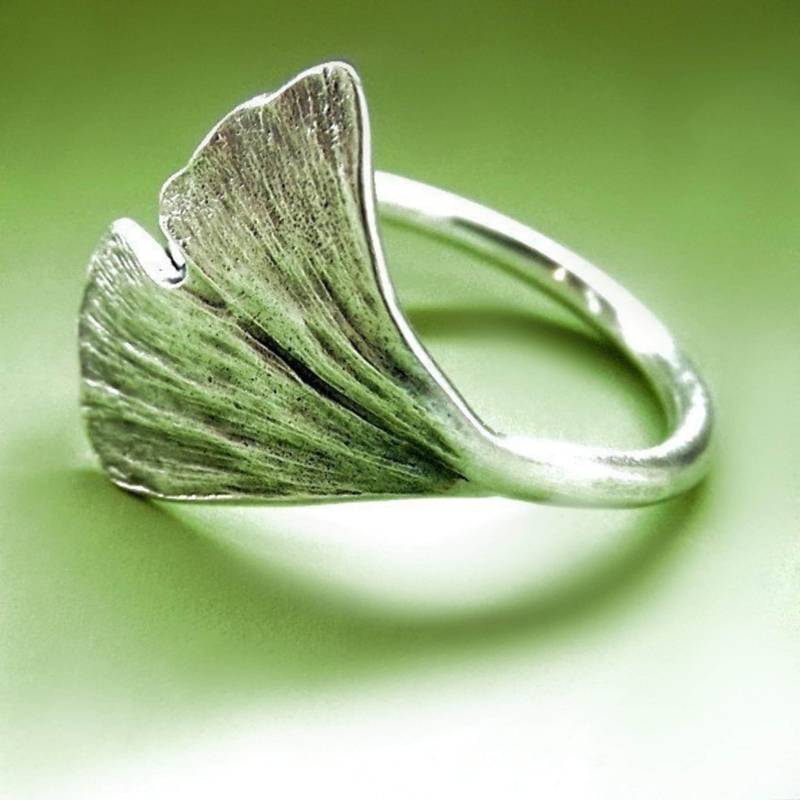 Ginkgoblatt-Ring, Sterling Silber von esdesigns