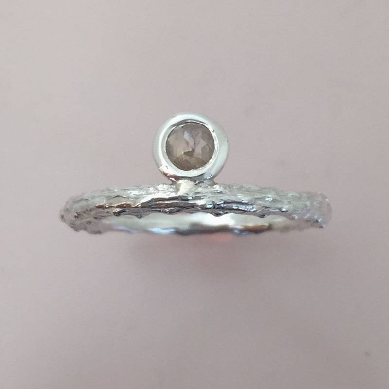 Rosenschliff Diamant Sterling Silber Zweig Ring - Größe 6, 5 von esdesigns