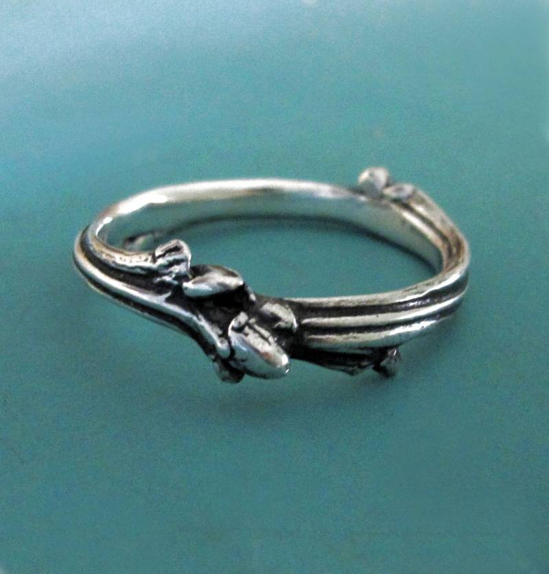 Eichenzweigring Aus Sterlingsilber Naturinspirierter Ehering von esdesigns