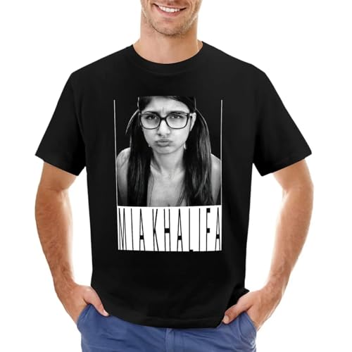Mia-Khalifa-Black-and-White-Popart-Design-T-Shirt-Custom-t-Shirts-Men-Clothings von esdrdftrfdrt3ER