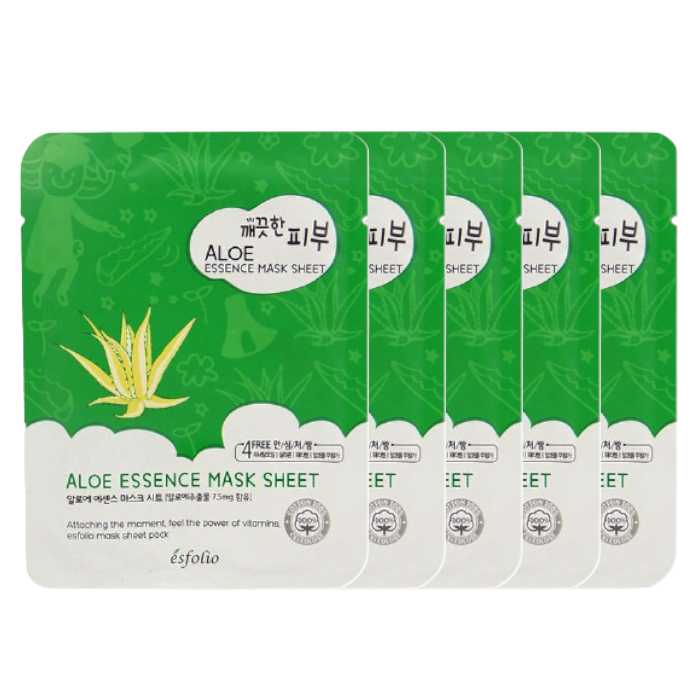 esfolio - Pure Skin Essence Mask Sheet - 25ml*1pc - Aloe (5ea) Set von esfolio