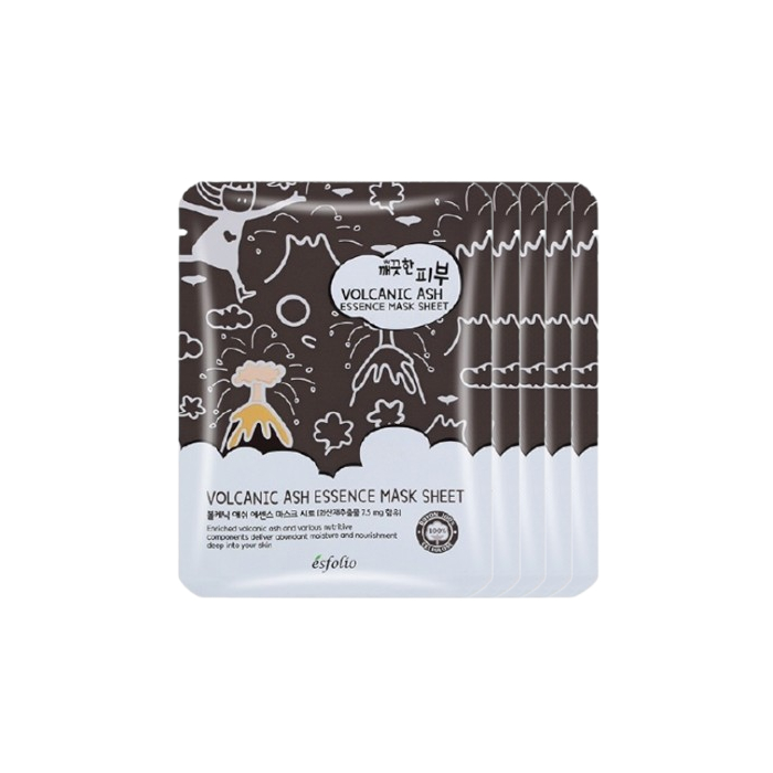 esfolio - Pure Skin Essence Mask Sheet - 25ml*1pc - Volcanic Ash (5ea) Set von esfolio