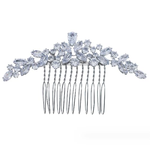 Braut Haarschmuck Hochzeit Haarkamm Vielseitiger Kamm Hochzeitskleid Kopfschmuck Zirkon Blumen Haarkamm Haarschmuck von esmen