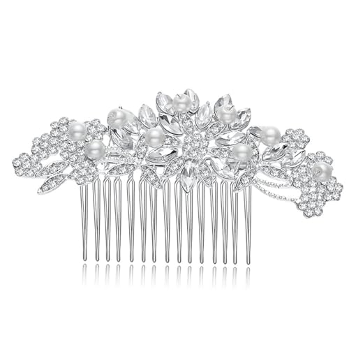 Handgemachter Perlen Strass Braut Haarkamm Hochzeit Haarset Kunstperlen Kristall Braut Haarschmuck Braut Kristall Kopfschmuck Haarschmuck von esmen