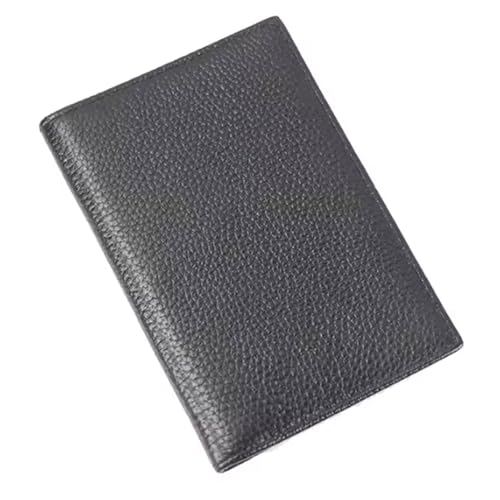 Passoport Hülle Echt Leder Reisepasshülle Herren Rindsleder Reisepasshülle Kartenetui Brieftasche Integriertes Damen Ausweis Lederhülle Reisepasshülle, Schwarz von esmen