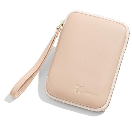 Passoport Hülle Reise Reißverschluss Reisepass Tasche mit mehreren Kartenfächern für Damen Münzkartenhalter Dokumentenaufbewahrungstasche Schutzhülle Reisepasshülle, rose von esmen