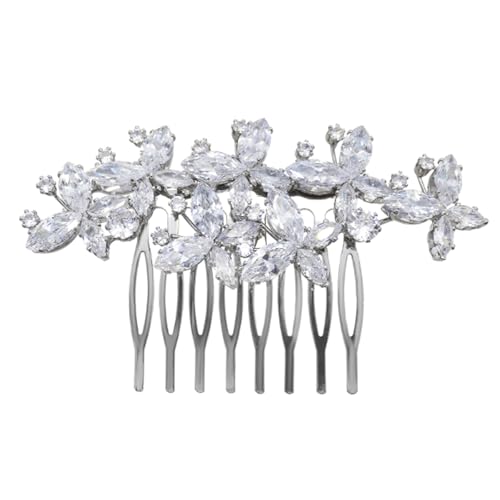 Vergoldeter Zirkon Strass Braut Hochzeit Haarkamm Gold Seitenclip Haarnadel Braut Haarschmuck Haarspangen Haarschmuck von esmen