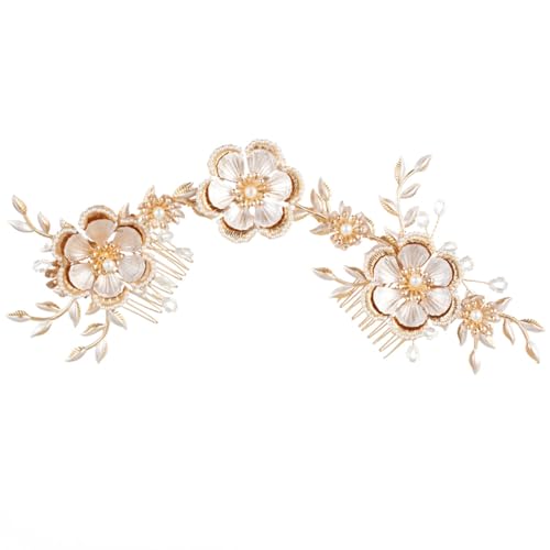 Vintage Braut Haarkamm Hochzeitskleid Braut Haarschmuck Acryl Blumen Perlen Einsatz Kamm Haarknoten Stirnband Haarschmuck von esmen