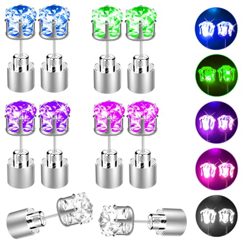 5 Paare LED Ohrringe, Leuchtende Steckerohrringe für Damen & Herren, geeignet für Party, Hochzeit, Geburtstag, Disco 5 Paare LED Ohrringe, Leuchtende Steckerohrringe für Damen & Herren, geeignet für Party, Hochzeit, Geburtstag, Disco von esonstyle
