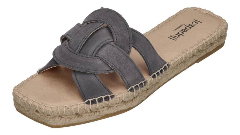 espadrij l´originale TOURS VELOUR Pantolette Asphalt von espadrij l´originale
