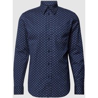 Esprit Collection Slim Fit Freizeithemd mit Allover-Muster in Marine, Größe XXL von esprit collection