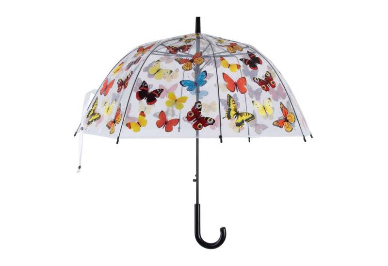 esschert design Stockregenschirm Transparenter Regenschirm Öffnungsautomatik "Schmetterlinge" von esschert design