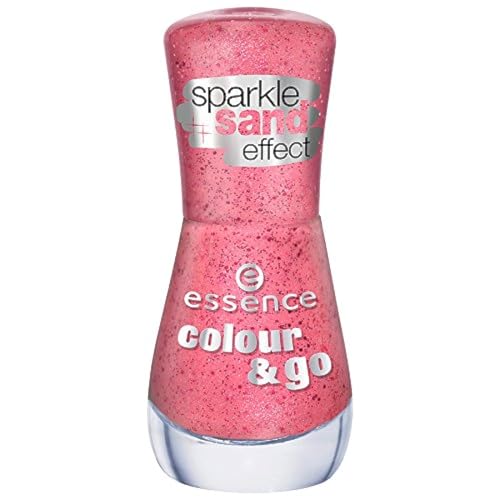 Essence Colour & Go Quick drying Nail Polish Sparkle Sand effect Nr. 182 hello rosy Farbe: Altrosa/Pink mit Glanz Inhalt: 8ml Nagellack Nail Polish für schöne Nägel von essence cosmetics