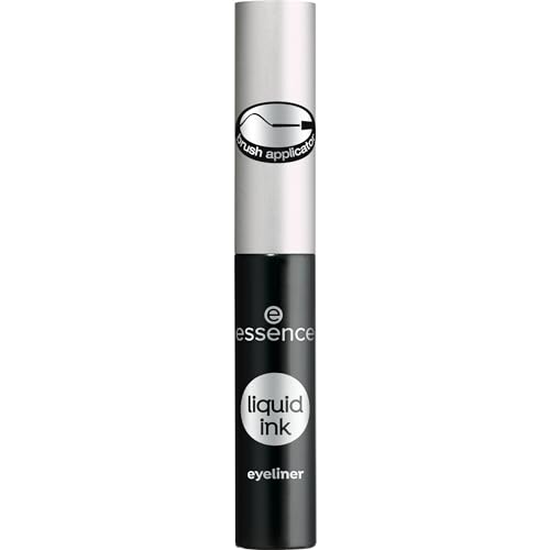 essence liquid ink eyeliner, Nr. 01, Schwarz, definierend, vegan, ohne Mikroplastikpartikel, ohne Parfüm, ohne Parabene, 1er Pack (3ml) von essence cosmetics