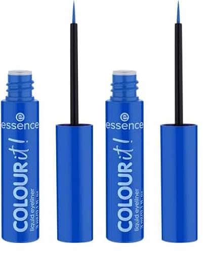 essence COLOUR it! liquid eyeliner, Nr. 01, Blau, langanhaltend, hochpigmentiert, schnelltrocknend, farbintensiv, matt, vegan, ohne Mikroplastikpartikel, Nanopartikel frei, ohne Parfüm, 2er Pack (3ml) essence COLOUR it! liquid eyeliner, Nr. 01, Blau, langanhaltend, hochpigmentiert, schnelltrocknend, farbintensiv, matt, vegan, ohne Mikroplastikpartikel, Nanopartikel frei, ohne Parfüm, 2er Pack (3ml) von essence cosmetics