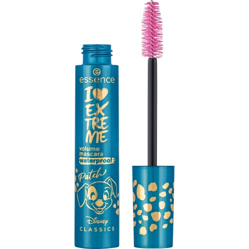 essence Disney Classics Patch I LOVE EXTREME volume mascara waterproof, schwarz, verlängernd, volumengebend, sofortiges Ergebnis, intensiv (12ml) von essence cosmetics