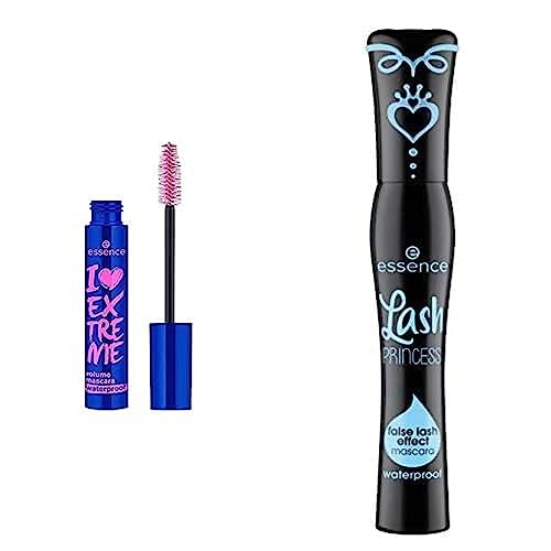 essence I LOVE EXTREME volume mascara waterproof (12ml) + Lash PRINCESS false lash effect mascara waterproof (12ml) -Bundle von essence cosmetics