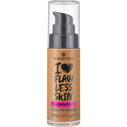 essence I LOVE FLAWLESS SKIN foundation, Nr. 110, Braun, langanhaltend, mattierend, sofortiges Ergebnis, matt, vegan, ölfrei, UVA- und UVB-Filter + SPF 20, ohne Parfüm, 1er Pack (30ml) von essence cosmetics