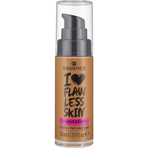 essence I LOVE FLAWLESS SKIN foundation, Nr. 130, Transparent, langanhaltend, mattierend, sofortiges Ergebnis, matt, vegan, ölfrei, UVA- und UVB-Filter + SPF 20, ohne Parfüm, 1er Pack (30ml) von essence cosmetics