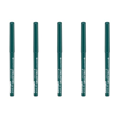 essence LONG-LASTING eye pencil, Kajal, Nr. 12 i have a green, grün, definierend, langanhaltend, vegan, wasserfest, Mikroplastik Partikel frei, 5er Pack (5 x 0,28g) von essence cosmetics