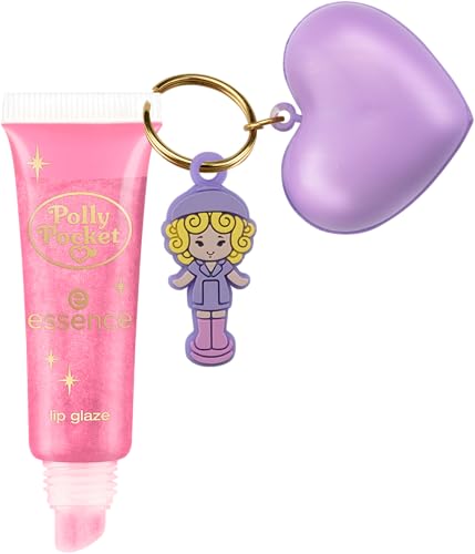 essence Polly Pocket lip glaze, Lipgloss, Nr. 01, Pink, mit Ölen, natürlich, schimmernd, vegan, ohne Parabene, ohne Mikroplastikpartikel, Nanopartikel frei, 1er Pack (10ml) von essence cosmetics